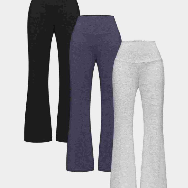 E.B EZwear بنطال واسع بلون سادة