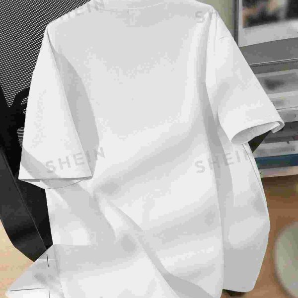 E.B EZwear تي شيرت بقصّة فضفاضة وعنق دائري وأكمام قصيرة وتصميم أنيق للكبار واسع الحجم، مناسب للصيف
